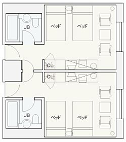 洋室のコネクティングルーム