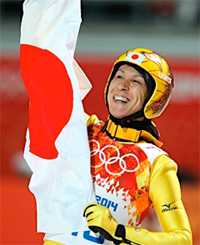 ソチ五輪ジャンプ・個人ラージヒルで銀メダル獲得の葛西紀明選手
